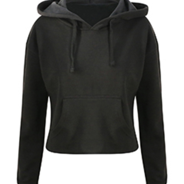 Ladies' Girlie Cropped Hooded Fleece with Pocket Thumbnail