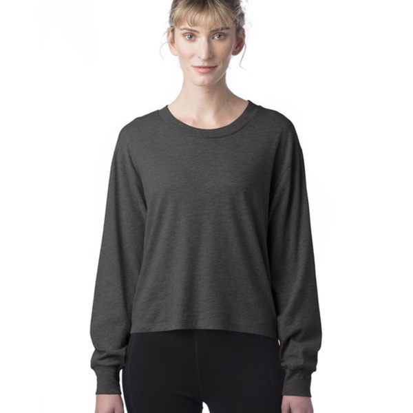 Ladies' Main Stage Long-Sleeve CVC Cropped T-Shirt Thumbnail